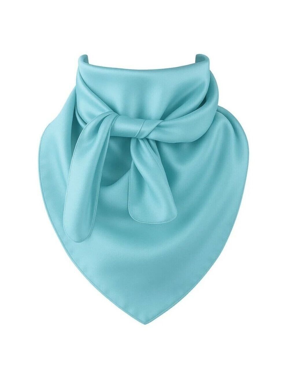 Turquoise Aqua Blue Wild Rag Scarf 35x35 Satin Western Spring Cowgirl